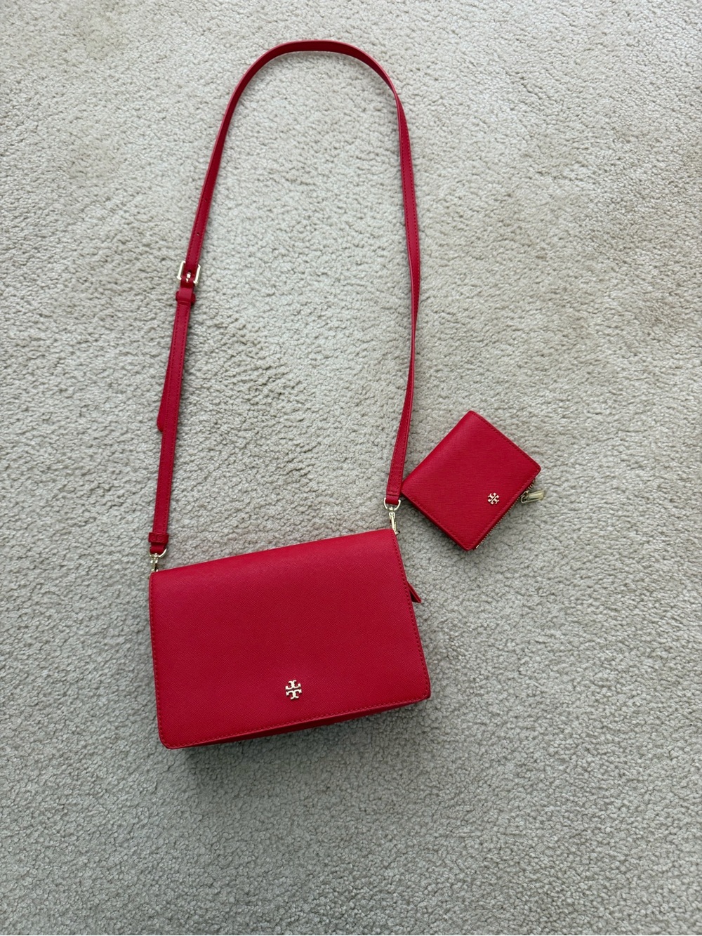 Tory Burch Crossbody Bag with Matching Card Wallet